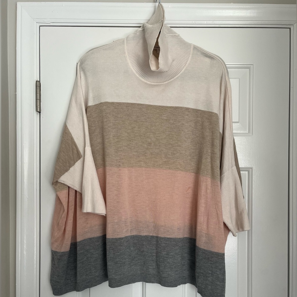 Calvin Klein Turtleneck Oversized Striped Sweater